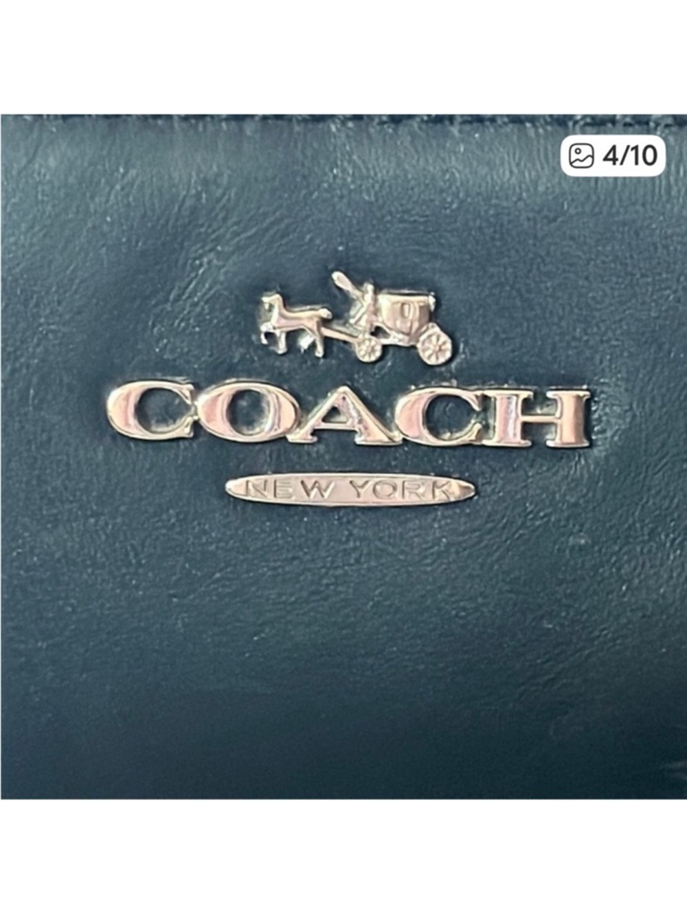 Coach Black Leather Double-Handle Shoulder Tote - Picture 4 of 9